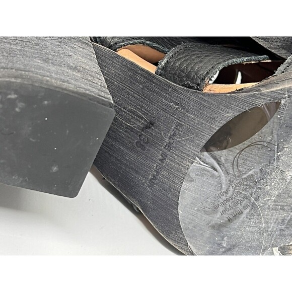 Free People Hayes Boot Black Cutout Stacked Heels  Soft Leather Size 7.5 - Picture 12 of 14